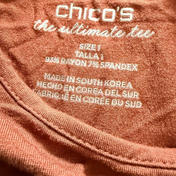 Chico's Rust Long Sleeve Tee - Picture 3 of 3